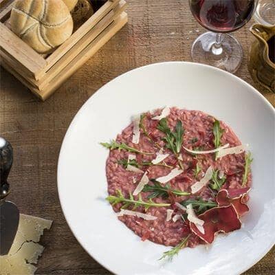 piatto risotto al sassella e bresaola