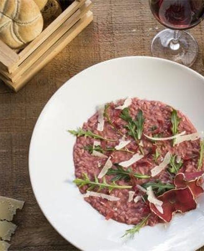 piatto risotto al sassella e bresaola