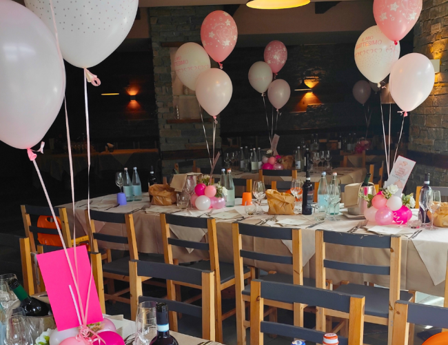 allestimento con palloncini sala